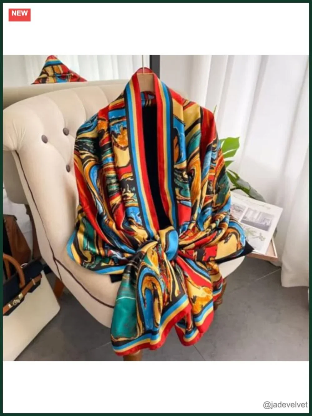 Oversized Lightweight Silk Feel Satin Scarf Shawl Wrap